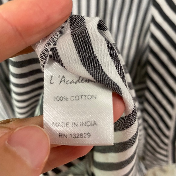 L’Academie Duster Alex Grey White Stripe Cardigan Open Front Gray & White Size S - Picture 5 of 5